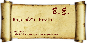 Bajczár Ervin névjegykártya